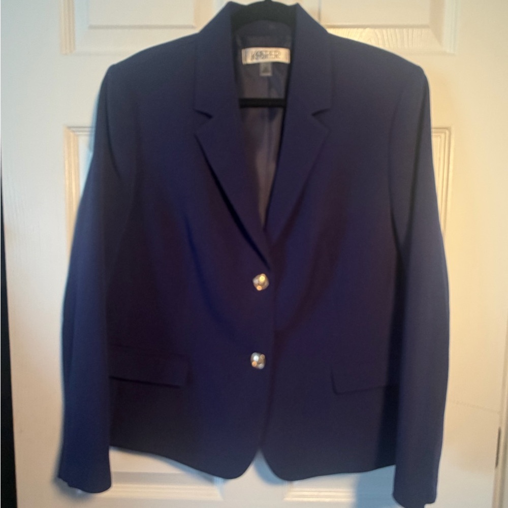 Kasper Navy Single-Breasted Women's Blazer